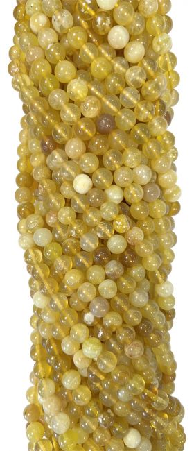 Opale Jaune A perles 6mm sur fil 40cm