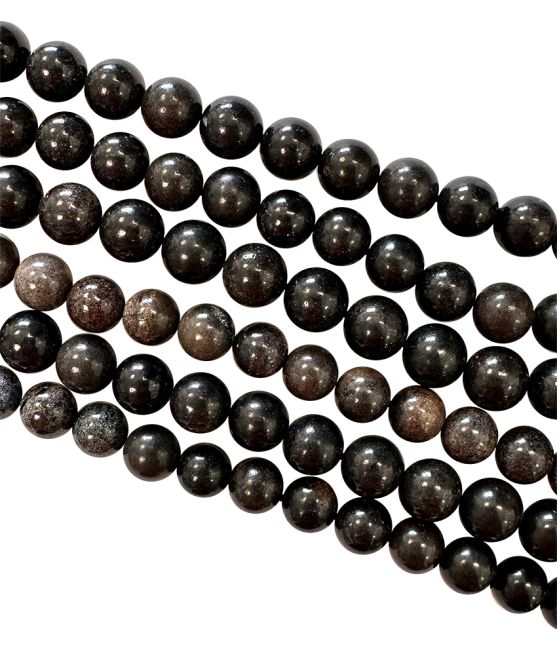 Opale Noire perles 7-8mm sur fil 40cm