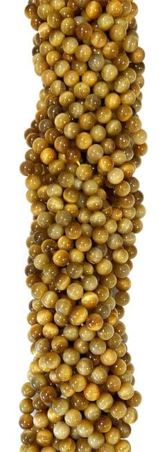 Oeil de tigre Doré AA perles 6mm sur fil 40cm