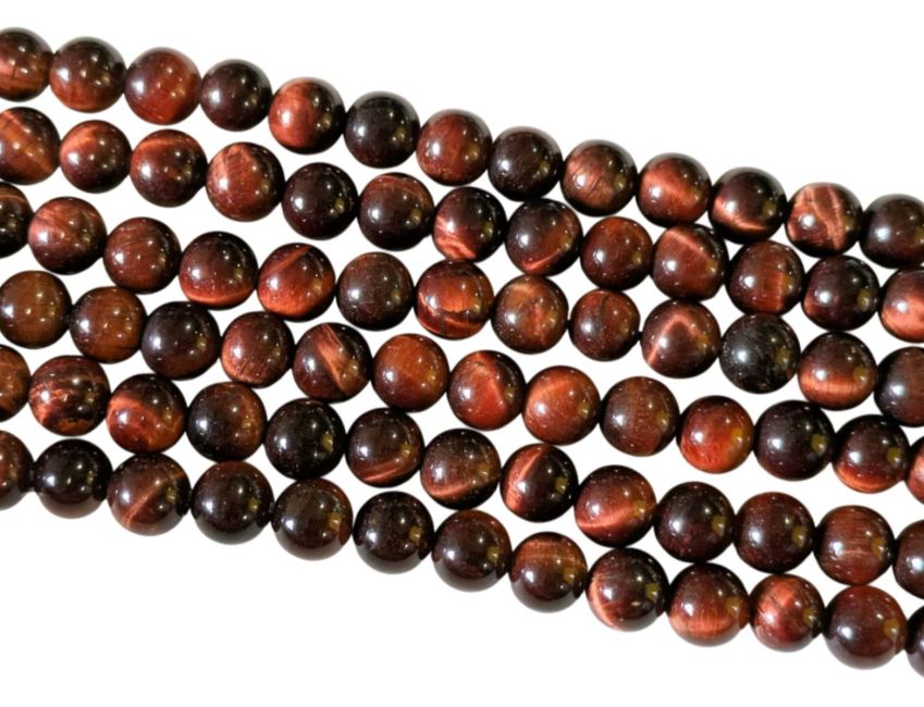 Oeil de taureau AA perles 6mm sur fil 40cm