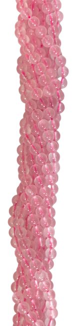 Quartz rose A perles 10mm sur fil 40cm