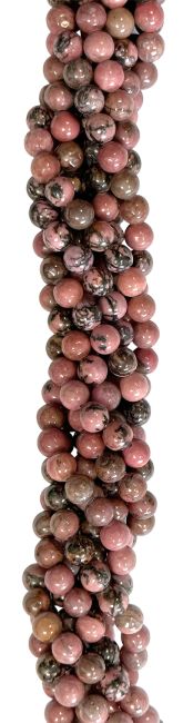 Rhodonite perles 10mm sur fil 40cm