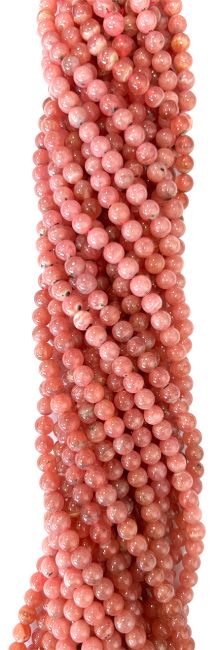 Rhodochrosite Argentine AAA perles 6-7mm sur fil 40cm