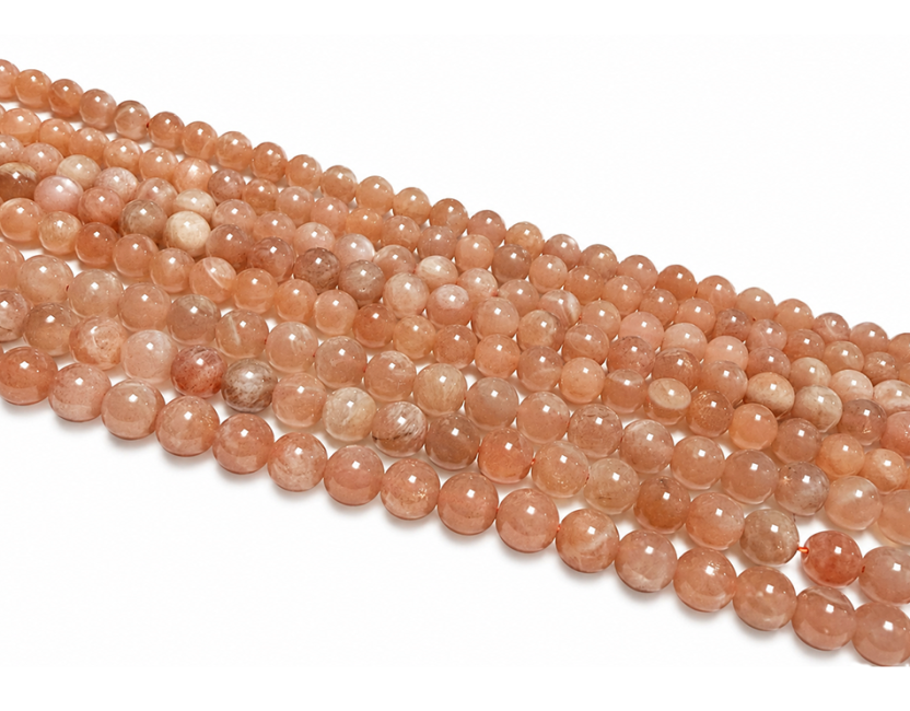 Pierre de Soleil perles 8mm sur fil 40cm