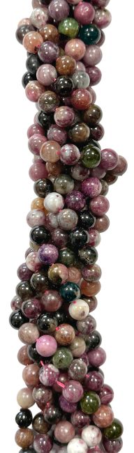 Tourmaline multicolore A perles 6mm sur fil 40cm