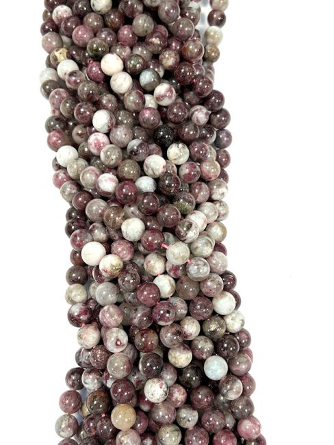 Tourmaline Rose A perles 6-7mm sur fil 40cm