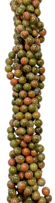 Unakite perles 10mm sur fil 40cm