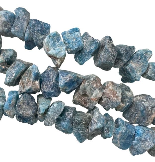 Apatite Bleue A Pierres Brutes 13-20mm sur fil 40cm