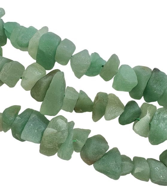 Aventurine Verte Pierres Brutes 13-20mm sur fil 40cm