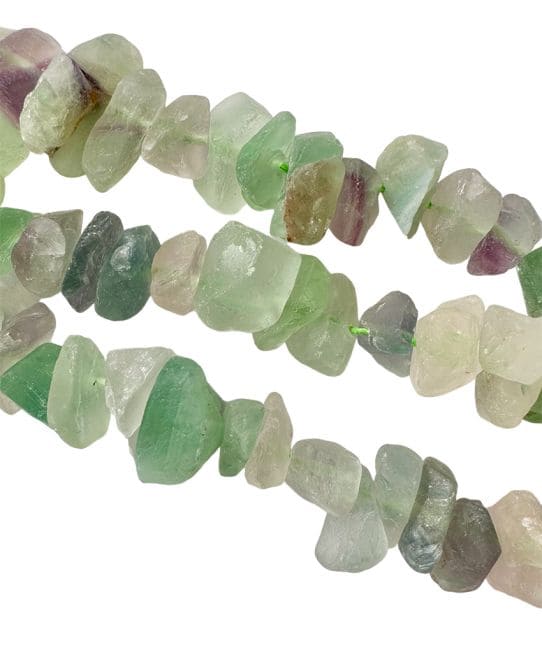 Fluorite Multicolore Pierres Brutes 13-20mm sur fil 40cm