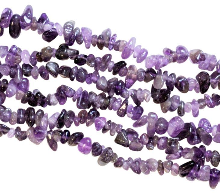 Amethyste A chips 5-8mm sur fil 80cm chez Arabesk