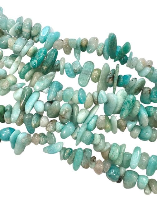 Amazonite Russie A chips 5-8mm sur fil 80cm