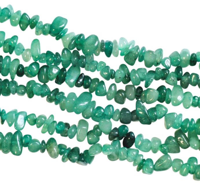 Aventurine Verte A chips 5-8mm sur fil 80cm chez Arabesk