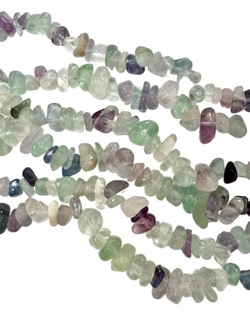 Fluorite multicolore A chips 3-8mm sur fil 80cm