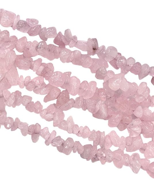 Quartz Rose A chips 5-8mm sur fil 80cm