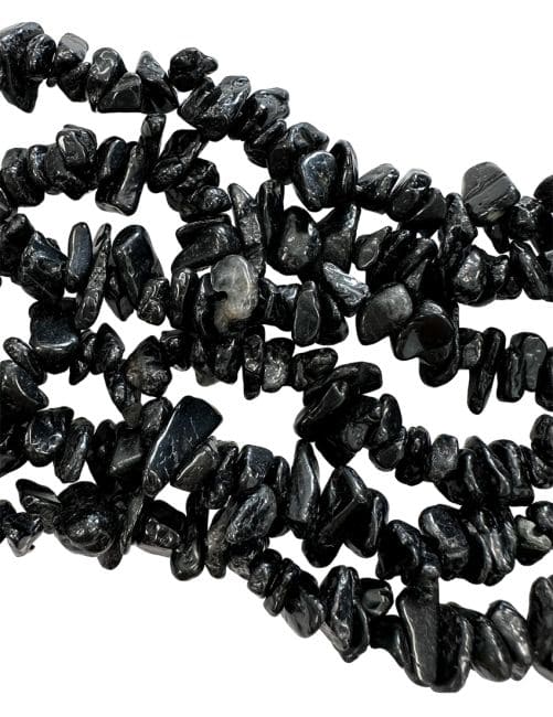 Tourmaline Noire A chips 3-8mm sur fil 80cm