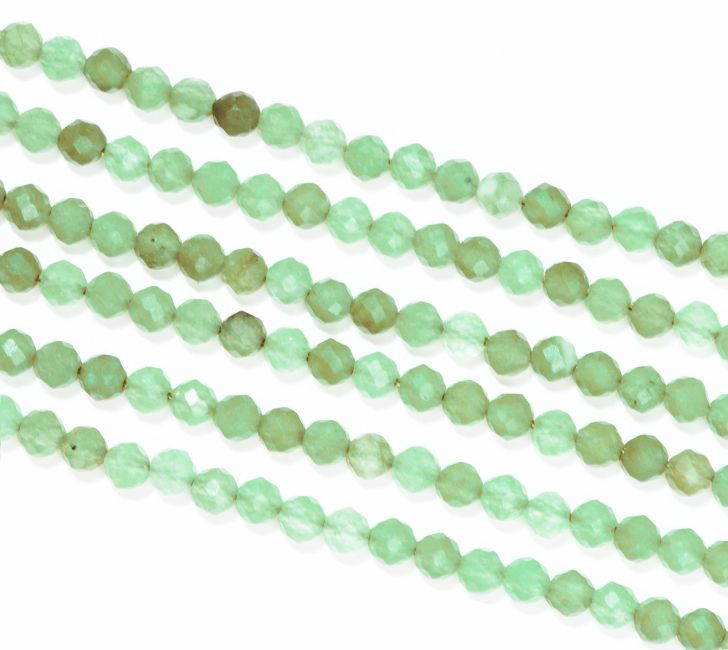 Aventurine Verte Facettée A perles 3mm sur fil 40cm chez Arabesk