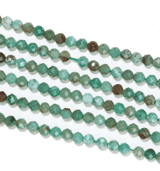 Chrysocolle Facettée A perles 3mm sur fil 40cm