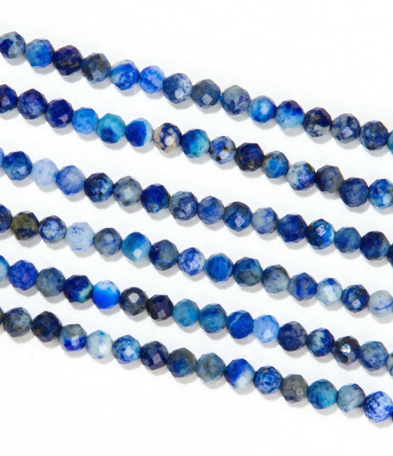 Lapis Lazuli Facettée A perles 3mm sur fil 40cm