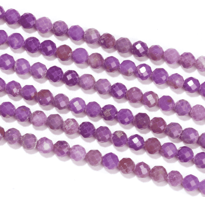 Lépidolite Mica Mauve Facettée AA perles 3mm sur fil 40cm