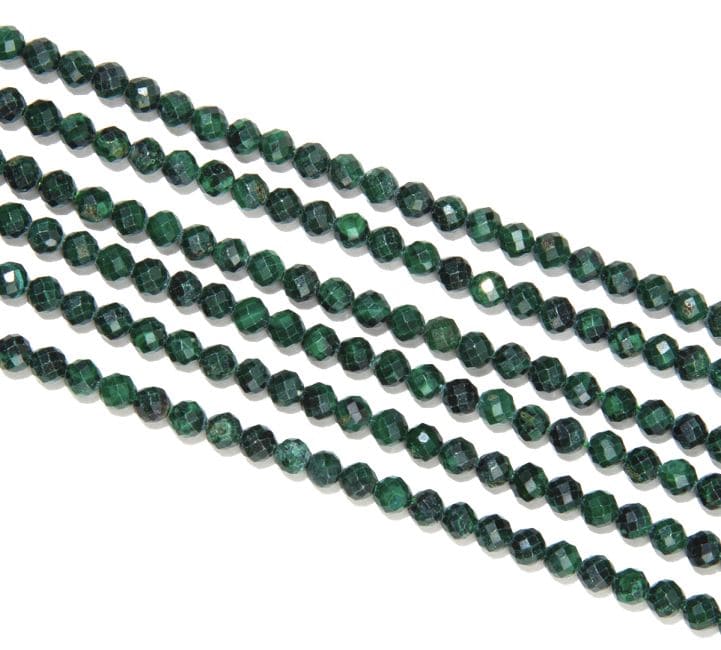 Malachite Facettée AA perles 3mm sur fil 40cm chez Arabesk