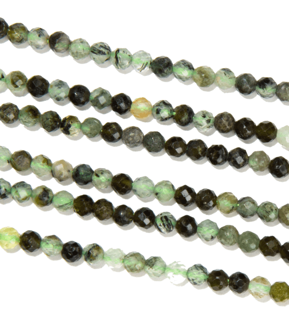 Prehnite Facettée A perles 3mm sur fil 40cm