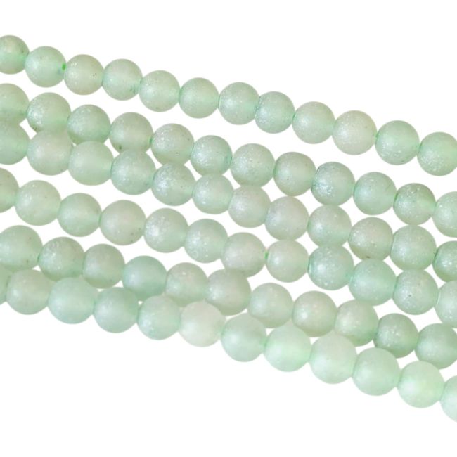 Aventurine Verte A perles mates 4mm sur fil 40cm chez Arabesk