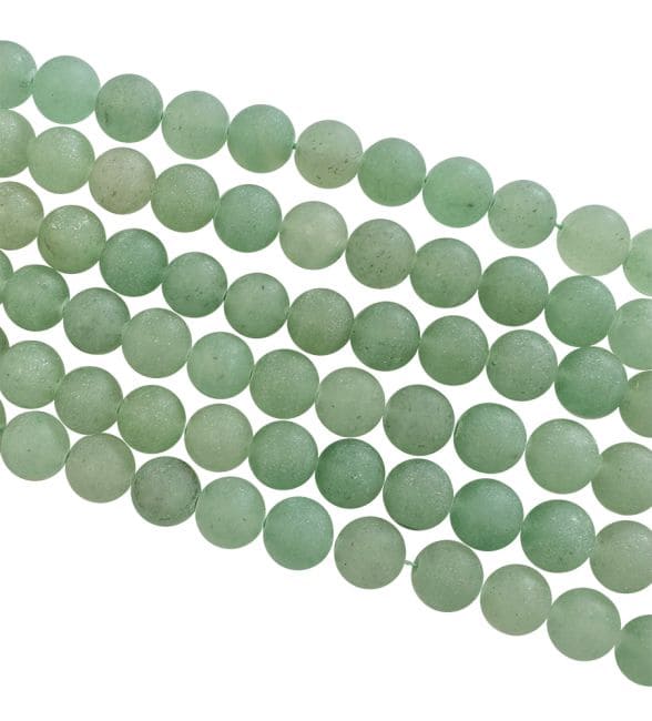 Aventurine Verte A perles mates 8mm sur fil 40cm