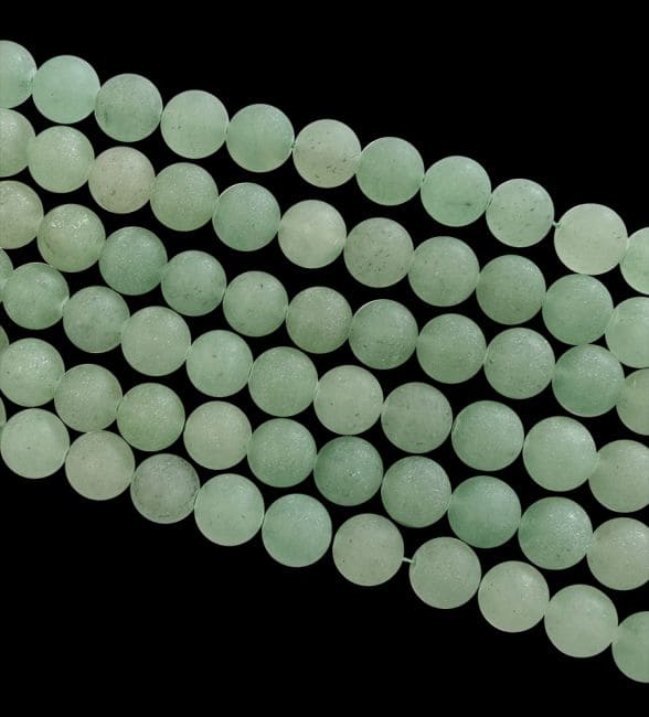 Aventurine Verte A perles mates 8mm sur fil 40cm