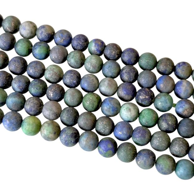 Azurite Malachite perles mates 4mm sur fil 40cm chez Arabesk