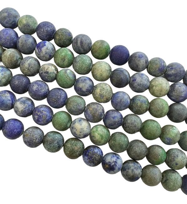 Azurite Malachite perles mates 6mm sur fil 40cm