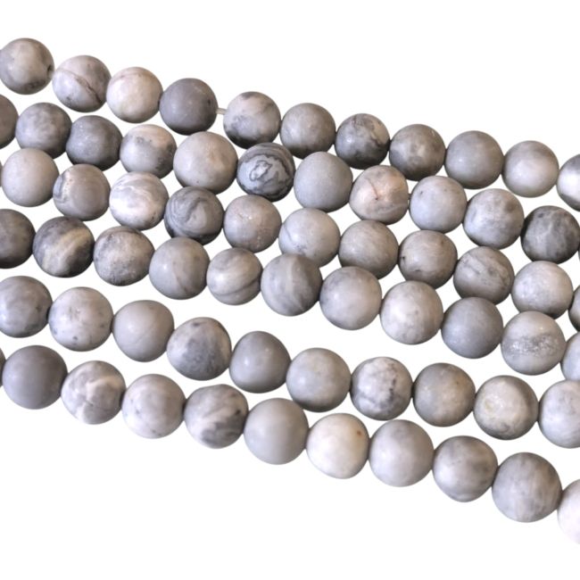 Jaspe Picasso perles mates 4mm sur fil 40cm chez Arabesk