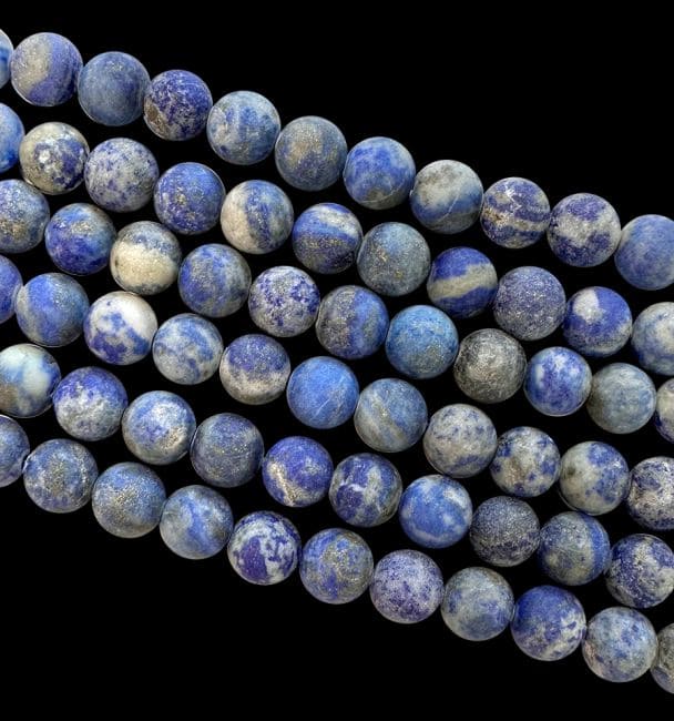 Lapis Lazuli perles mates 8mm sur fil 40cm