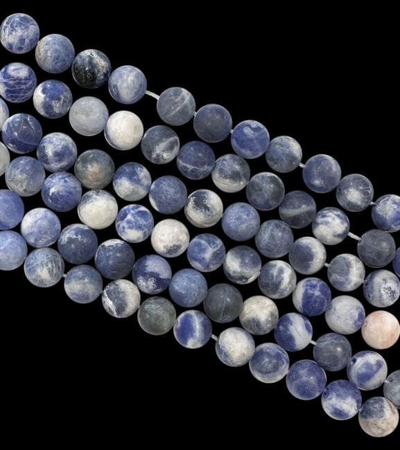 Sodalite perles mates 6mm sur fil 40cm