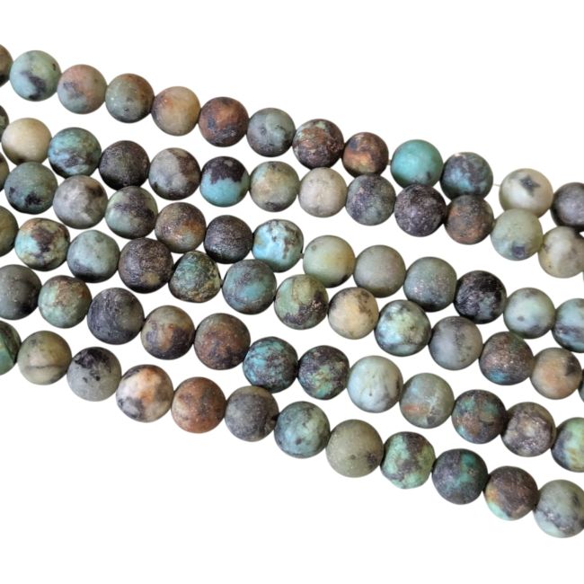 Turquoise naturelle d'Afrique perles mates 4mm sur fil 40cm chez Arabesk