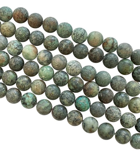 Turquoise naturelle d'Afrique perles mates 8mm sur fil 40cm