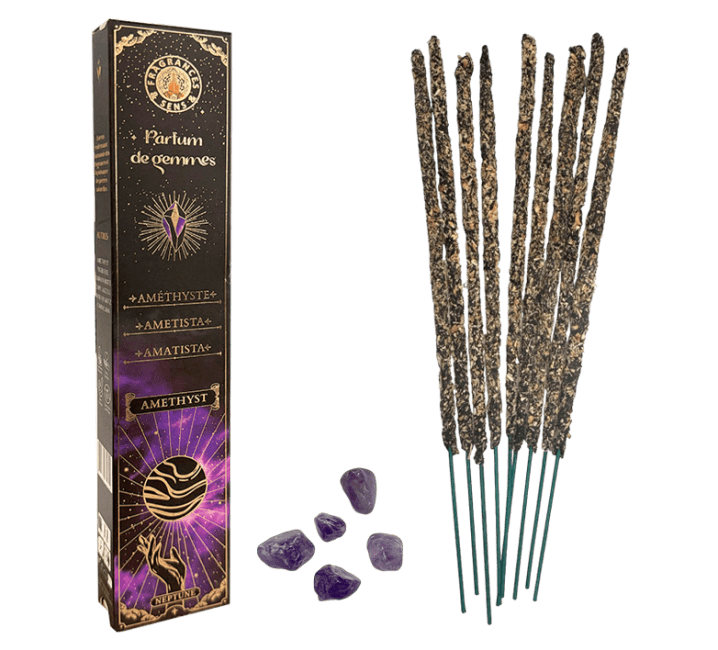 Encens Fragrances & Sens Parfum de Gemmes Améthyste Smudge Stick 20g chez Arabesk