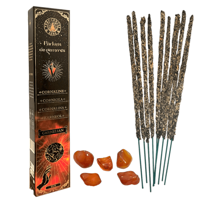 Encens Fragrances & Sens Parfum de Gemmes Cornaline Smudge Stick 20g chez Arabesk