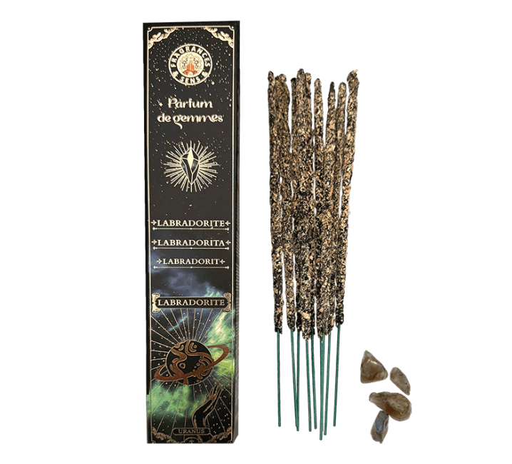 Encens Fragrances & Sens Parfum de Gemmes Labradorite Smudge Stick 20g chez Arabesk