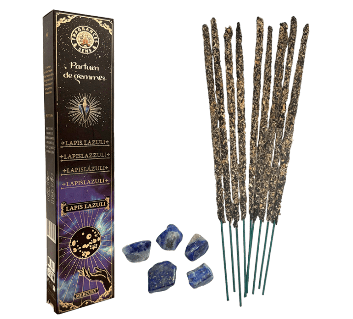 Encens Fragrances & Sens Parfum de Gemmes Lapis Lazuli Smudge Stick 20g chez Arabesk
