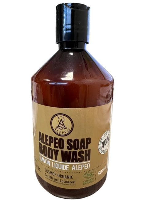 Savon d'alep douche biologique 40% Laurier 500ml chez Arabesk