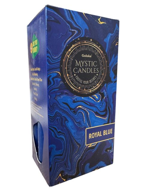 Bougies Goloka Teintées Masse Bleu Royal 13cm  20pcs