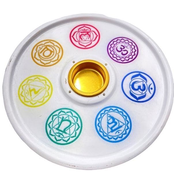 Portes encens rond 7 chakras 15 cm