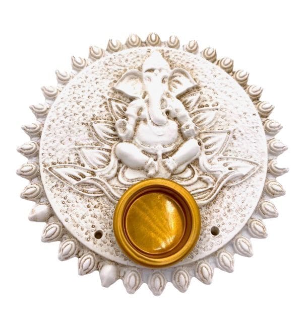 6 x weiße Ganesh-Räucherstäbchenhalter, 9 cm