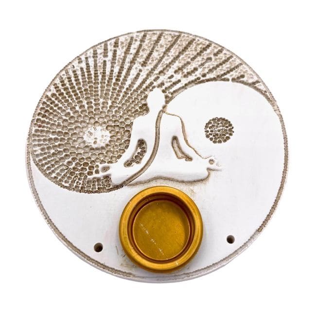 6 x Portes encens Ying-Yang blanc 9cm