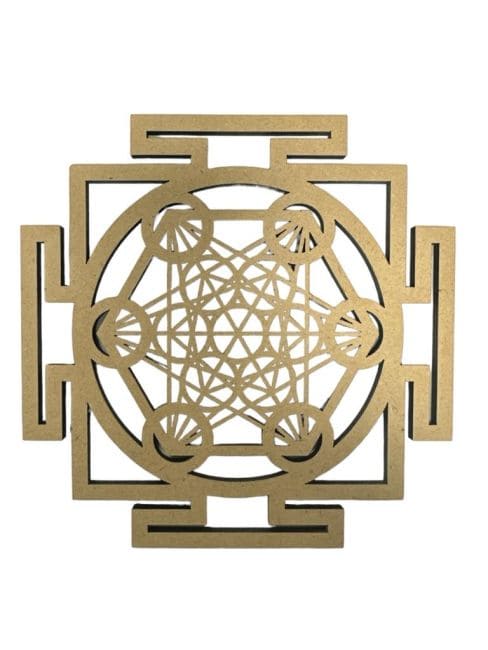 Plaque bois Métatron Sri Yantra  15cm