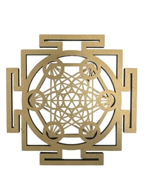 Plaque bois Métatron Sri Yantra  20cm