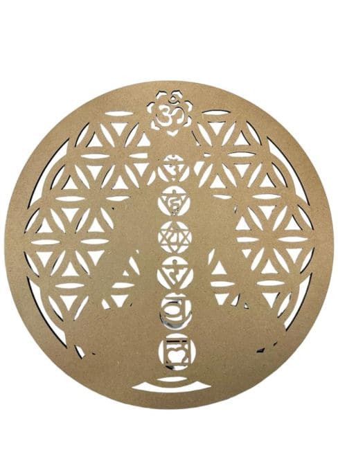 Plaque bois 7 Chakras 15cm