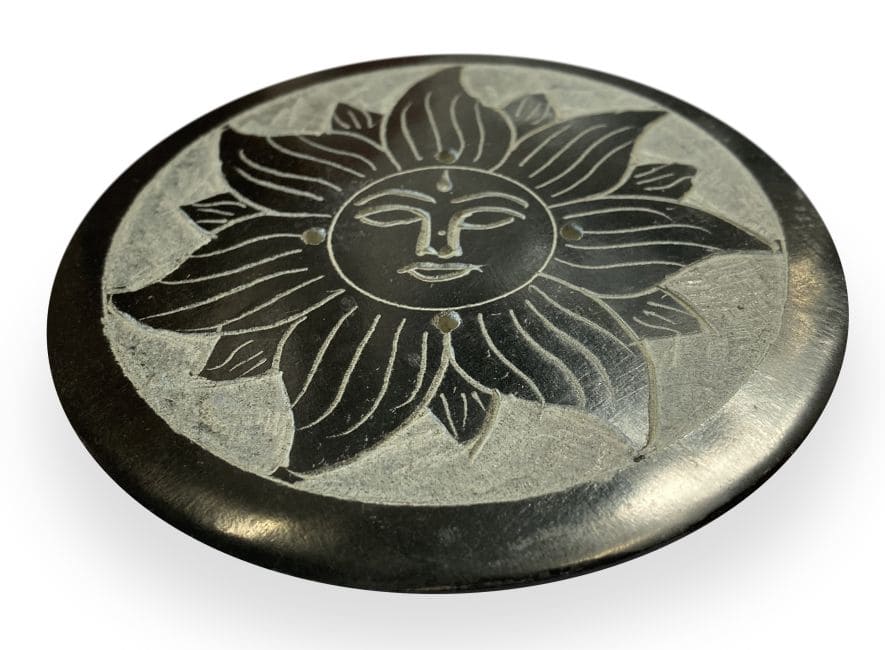 Porte encens pierre Soleil 10cm
