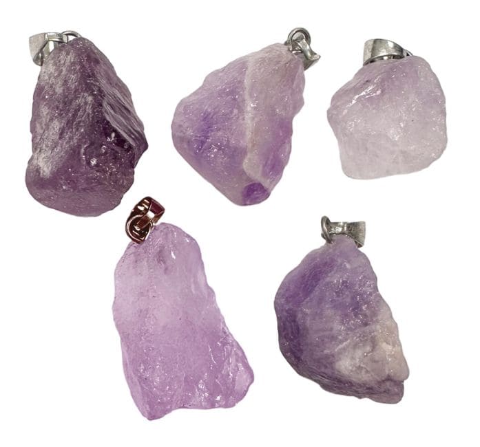 Pendentif Pierre Brute Amethyste A x 5